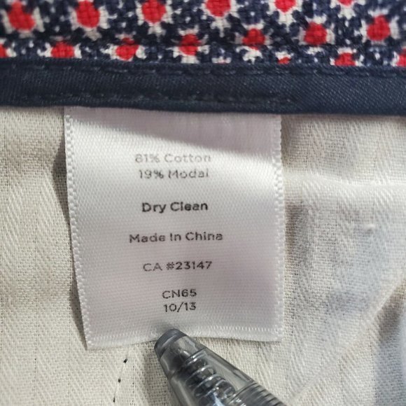 Talbots Heritage Slim Skinny Crop Pants High Rise Red‎ Blue Stretch 8 - Picture 12 of 12